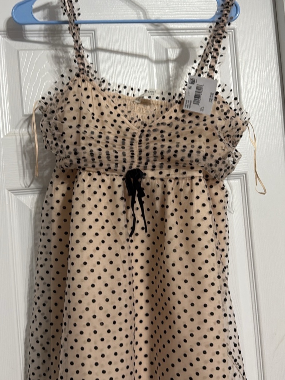 New Women AE Beige Polka Dot One-Piece Dress - Size Large